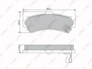 869 р. Колодки тормозные задние(4шт.) LYNX  Nissan Almera  седан (1995-2000) N15. Увеличить фотографию 2