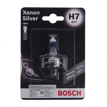 1 189 р. Лампа 12V H7 55W PX26d блистер (1шт.) Xenon Silver BOSCH (1987301069). Увеличить фотографию 1