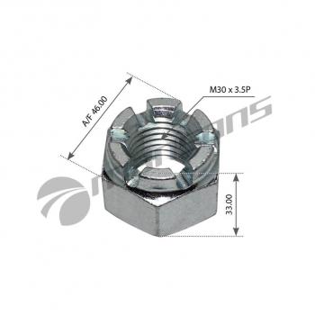 199 р. Гайка М30х3.5х33 SCANIA P,G,R,T series рессоры корончатая MANSONS (cln001). Увеличить фотографию 3