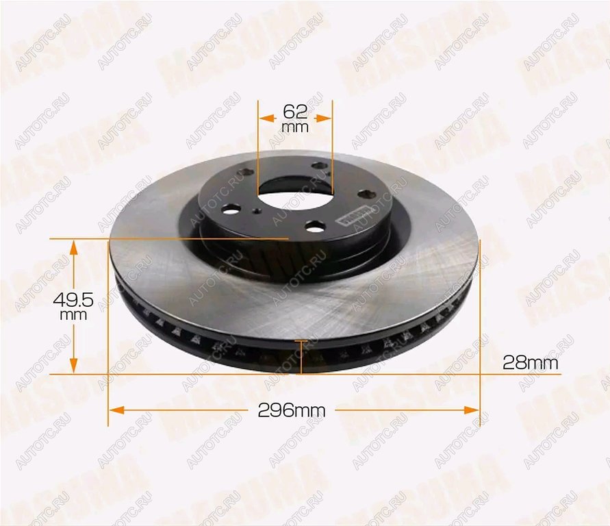 4 599 р. Диск тормозной TOYOTA Camry (06-11-),Rav 4 (06-) LEXUS IS250 передний (1шт.) MASUMA (bd1229)