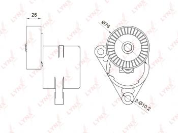 2 999 р. Натяжитель приводного ремня CHEVROLET Cruze (09-) (1.6),Lacetti (03-) LYNX (pt3010). Увеличить фотографию 1