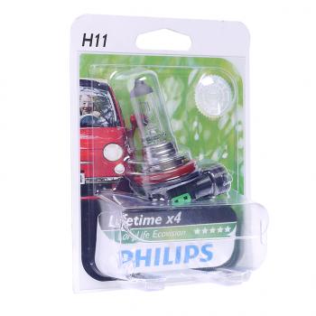 1 499 р. Лампа 12V H11 55W PGJ19-2 блистер (1шт.) Long Life Eco Vision PHILIPS (12362llecob1). Увеличить фотографию 1