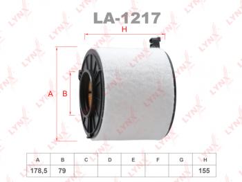 1 449 р. Фильтр воздушный AUDI A4,A5,A6 (16-) (2.0 TDI) LYNX (la1217). Увеличить фотографию 1