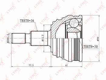 3 489 р. ШРУС наружный VW Passat (91-93) AUDI TT (98-06) комплект LYNX (co8002). Увеличить фотографию 1