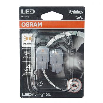 2 249 р. Лампа светодиодная 12V W21W5W W3x16q блистер (2шт.) LEDriving SL Yellow OSRAM (7515dyp-02b). Увеличить фотографию 1