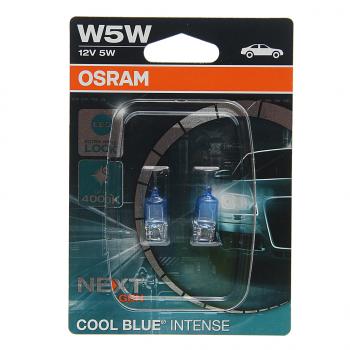 669 р. Лампа 12V W5W T10 W2.1x9.5d 4000K блистер (2шт.) Cool Blue Intense NextGen OSRAM (2825cbn-02b). Увеличить фотографию 1