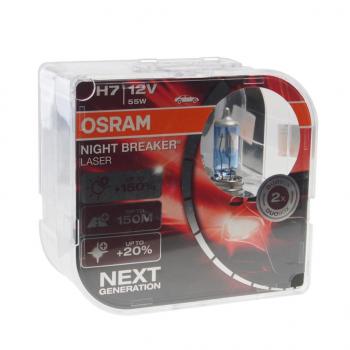 3 299 р. Лампа 12V H7 55W PX26d +150% 3750K бокс (2шт.) Night Breaker Laser OSRAM (64210nl-hcb). Увеличить фотографию 1