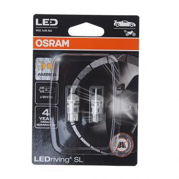 1 079 р. Лампа светодиодная 12V W5W T10 W2.1x9.5d блистер (2шт.) LEDriving SL Yellow OSRAM (2827dyp-02b). Увеличить фотографию 1