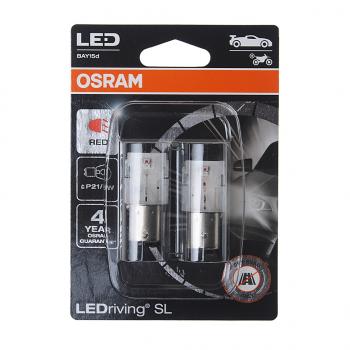 1 799 р. Лампа светодиодная 12V P215W BAY15d блистер (2шт.) LEDriving SL Red OSRAM (7528drp-02b). Увеличить фотографию 1