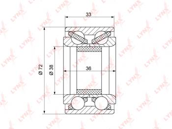 2 379 р. Подшипник ступицы TOYOTA Corolla (92-) передней LYNX LYNX wb1088 (wb1088). Увеличить фотографию 1