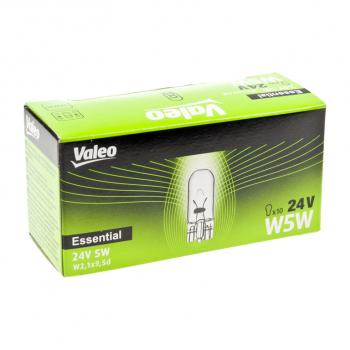 22 р. Лампа 24V W5W T10 W2.1x9.5d (1шт.) Essential VALEO (032956). Увеличить фотографию 3