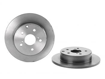 4 299 р. Диск тормозной задний Ø281 BREMBO  Lexus HS250h  F10 (2009-2013), Toyota Harrier  XU60 (2013-2020), Toyota RAV4 ( XA30,  XA40) (2003-2019). Увеличить фотографию 1