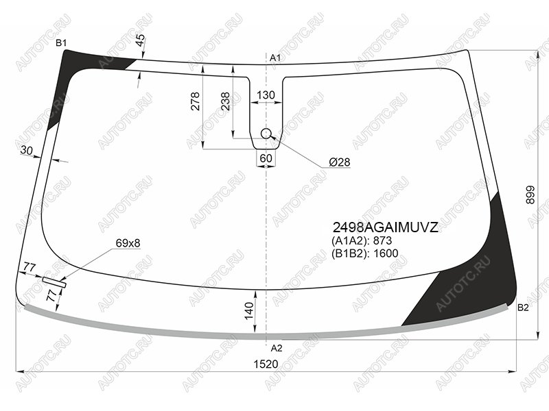 25 799 р. Стекло лобовое (Датчик дождя Проекция Молдинг) BMW X4 18- (2488AGAIMUVZ)