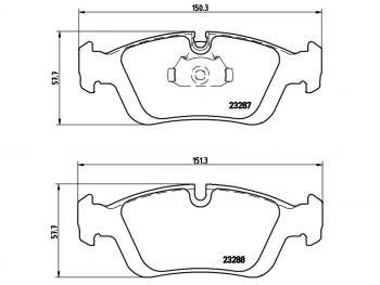 2 599 р. Колодки тормозные передние BREMBO BMW 3 серия E36 купе (1992-1999). Увеличить фотографию 1