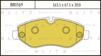 2 299 р. Колодки тормозные MERCEDES Sprinter (906) (00-) передние (4шт.) BLITZ (bb0369). Увеличить фотографию 1