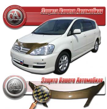 2 299 р. Дефлектор капота CA-Plastiс  Toyota Ipsum  ACM20 (2003-2009) рестайлинг (серия Шелкография карбон золото). Увеличить фотографию 1