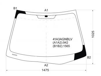 6 749 р. Стекло лобовое Hyundai Elantra 06-12  Avante 06-11 (41A3AGNBLV). Увеличить фотографию 1