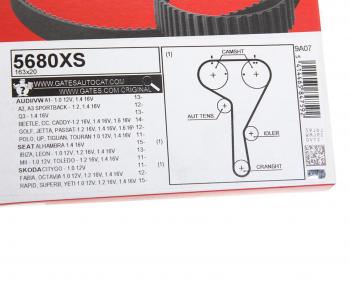 3 599 р. Ремень ГРМ VW Golf (13-),Polo (15-) SKODA Octavia (13-) (1.21.41.6) (163х20) GATES (5680xs). Увеличить фотографию 3
