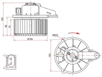 4 189 р. Мотор отопителя салона Audi A6 97-05  A6 allroad quattro 00-05  S6 99-04 (ST-4B1820021B). Увеличить фотографию 1