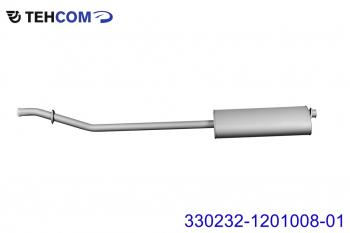 4 999 р. Глушитель ГАЗ-3302 дв.Крайслер,УМЗ ЕВРО-3 длинный с фланцем прямой ТЕХКОМ (330232-1201008-01). Увеличить фотографию 1