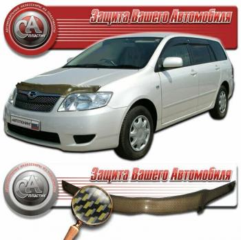 2 089 р. Дефлектор капота CA-Plastiс  Daewoo Nexia  рестайлинг (2008-2015) (серия Шелкография карбон золото). Увеличить фотографию 1