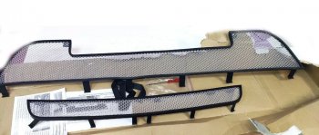 4 599 р. Защитная сетка в бампер (2 части, ячейка 3х7 мм) Alfeco Стандарт  Лада Гранта ( 2190 седан,  2191 лифтбэк) (2011-2017) (Хром). Увеличить фотографию 2