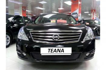 2 589 р. Защита радиатора Стрелка11 Стандарт Nissan Teana 2 J32 дорестайлинг (2008-2011) (черная). Увеличить фотографию 1