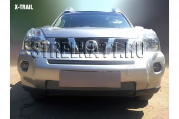 3 589 р. Защита радиатора (низ) Стрелка11 Стандарт  Nissan X-trail  2 T31 (2007-2011) дорестайлинг (хром). Увеличить фотографию 1