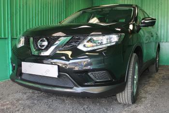 2 579 р. Защита радиатора (низ) Стрелка11 Стандарт  Nissan X-trail  3 T32 (2013-2018) дорестайлинг (черная). Увеличить фотографию 2