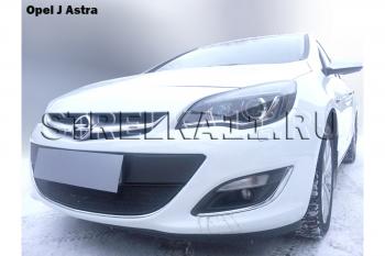 3 099 р. Защита радиатора Стрелка11 Стандарт Opel Astra J хэтчбек 5 дв.  рестайлинг (2012-2017) (черная). Увеличить фотографию 1