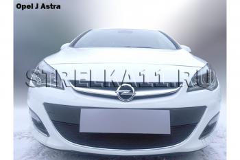 3 099 р. Защита радиатора Стрелка11 Стандарт Opel Astra J хэтчбек 5 дв.  рестайлинг (2012-2017) (черная). Увеличить фотографию 2