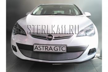 3 279 р. Защита радиатора Стрелка11 Стандарт  Opel Astra  J GTC (2011-2018) (хром). Увеличить фотографию 2