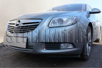 3 399 р. Защита радиатора Стрелка11 Стандарт  Opel Insignia ( A,  А) (2008-2013) дорестайлинг седан, дорестайлинг универсал, дорестайлинг, хэтчбэк (черная). Увеличить фотографию 1