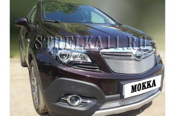 3 399 р. Защита радиатора (низ) Стрелка11 Стандарт  Opel Mokka (2012-2016)  дорестайлинг (хром). Увеличить фотографию 2