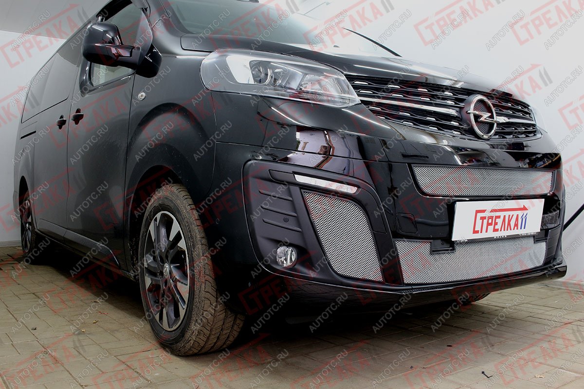 5 649 р. Защита радиатора (центр низ) Стрелка11 Стандарт  Opel Zafira Life  С (2019-2024) (хром)