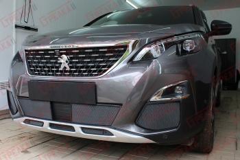 5 299 р. Защита радиатора (низ, середина 5 частей) Стрелка11 Стандарт Peugeot 3008 2 (2016-2024) (черные). Увеличить фотографию 3