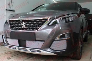 3 299 р. Защита радиатора (боковые) Стрелка11 Стандарт  Peugeot 3008  2 (2016-2024) (хром). Увеличить фотографию 3