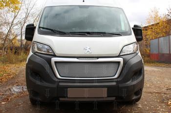 3 899 р. Защита радиатора (2 части) Стрелка11 Стандарт  CITROEN Jumpy (2013-2017), Fiat Ducato  290 (2014-2024), Peugeot Boxer  290 (2014-2024) (черная). Увеличить фотографию 5