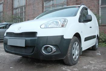 5 849 р. Защита радиатора (2 части) Стрелка11 Стандарт Peugeot Partner B9 1-ый рестайлинг (2012-2015) (черная). Увеличить фотографию 1