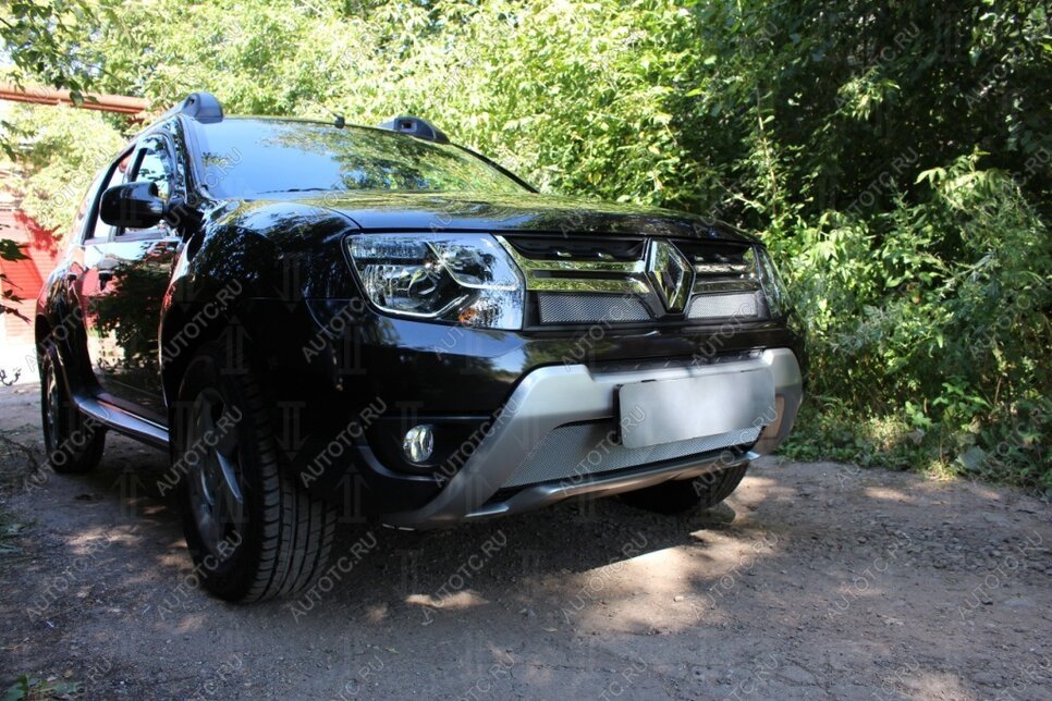 3 199 р. Защита радиатора (низ) Стрелка11 Стандарт  Renault Duster  HS (2015-2021) рестайлинг (хром)