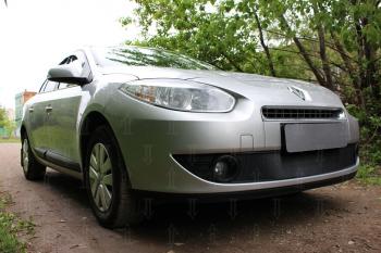 2 399 р. Защита радиатора (верх) Стрелка11 Стандарт  Renault Fluence (2010-2012) дорестайлинг (черная). Увеличить фотографию 2