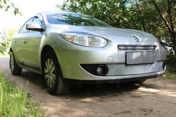 2 559 р. Защита радиатора (верх) Стрелка11 Стандарт    Renault Fluence (2010-2012) дорестайлинг (хром). Увеличить фотографию 2