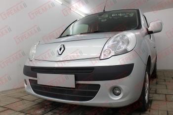 2 599 р. Защита радиатора (верх) Стрелка11 Стандарт Renault Kangoo KW0 дорестайлинг (2008-2013) (черная). Увеличить фотографию 3