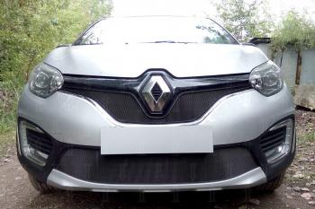 3 299 р. Защита радиатора (низ) Стрелка11 Стандарт  Renault Kaptur (2016-2024) дорестайлинг, рестайлинг (черная). Увеличить фотографию 2