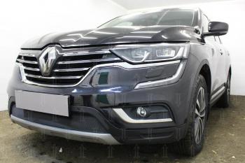 3 199 р. Защита радиатора Стрелка11 Стандарт  Renault Koleos  2 (2016-2024) (черная). Увеличить фотографию 2