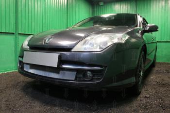 2 969 р. Защита радиатора (кроме 2.0) Стрелка11 Стандарт  Renault Laguna  X91 (2007-2011) лифтбэк дорестайлинг (хром). Увеличить фотографию 1