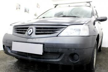 2 769 р. Защита радиатора (низ) Стрелка11 Стандарт  Renault Logan  1 (2004-2010) дорестайлинг (черная). Увеличить фотографию 2