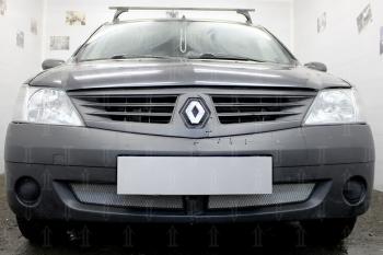 2 899 р. Защита радиатора (низ) Стрелка11 Стандарт  Renault Logan  1 (2004-2010) дорестайлинг (хром). Увеличить фотографию 2