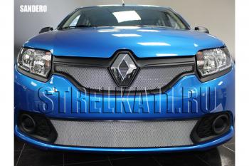 Защита радиатора (низ) Стрелка11 Стандарт Renault Sandero (B8) дорестайлинг (2014-2018) ()