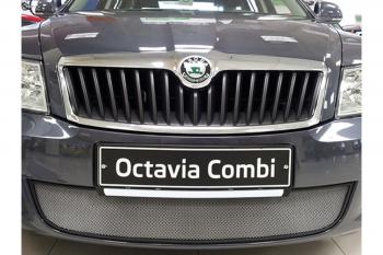 2 599 р. Защита радиатора Стрелка11 Стандарт  Skoda Octavia  A5 (2008-2013) лифтбэк рестайлинг, рестайлинг универсал (хром). Увеличить фотографию 1